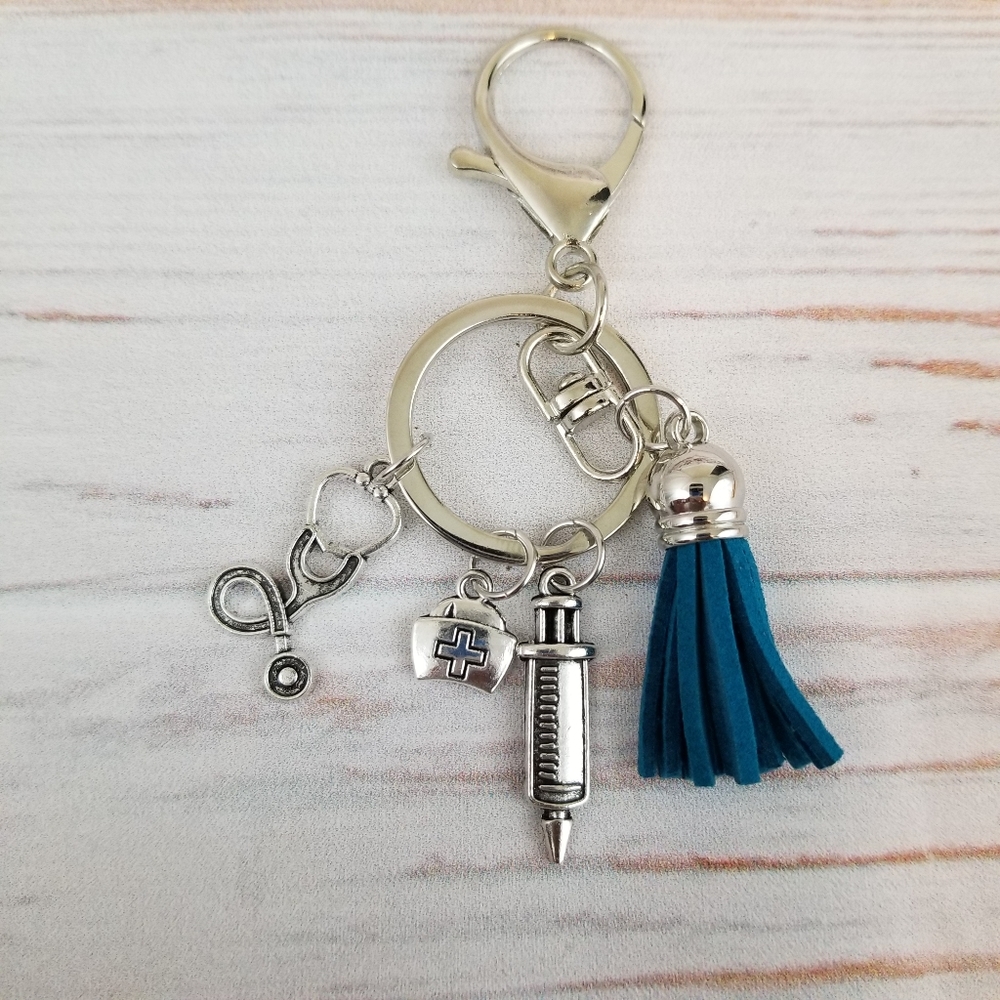 Nurse charm keychain set